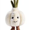 Plüschknoblauch KuschelFreund Plüschtier 18 cm Weiß handgefertigt-2