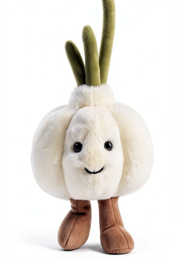 Plüschknoblauch KuschelFreund Plüschtier 18 cm Weiß handgefertigt-2