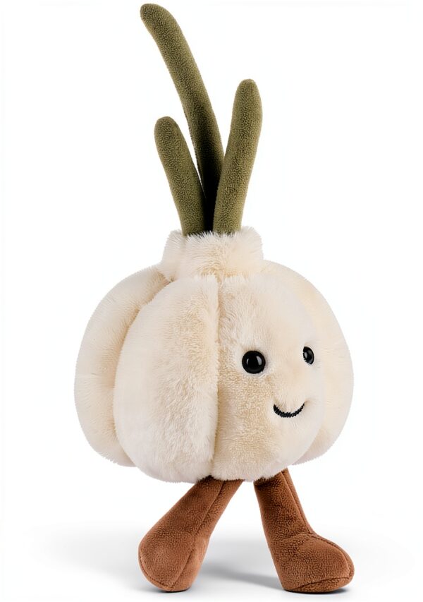 Plüschknoblauch KuschelFreund Plüschtier 18 cm Weiß handgefertigt-3