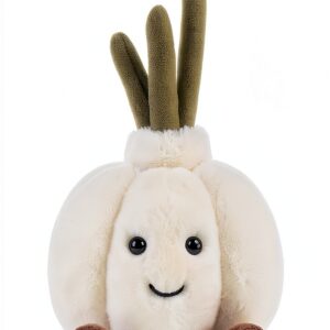 Plüschknoblauch KuschelFreund Plüschtier 18 cm Weiß handgefertigt-0