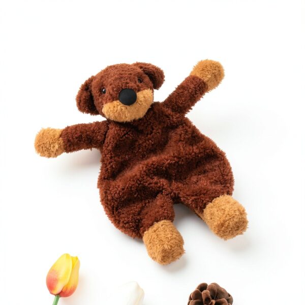 Apricot Lamb Plüsch Schnuffeltuch – Braun, 26 cm, handgefertigt-1
