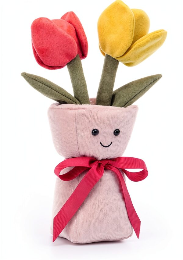 Romantische Tulpen Vase Plüschspielzeug 28cm Handgefertigt von BrandX-1