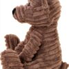 Apricot Lamb Rauchgrauer Corduroy Bear Plüschtiere für Kinder, weiche niedliche Kuscheltier für Baby Mädchen und Jungen, Flauschige Rauchgrauer Corduroy Bear Grau 23cm-3