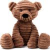 Apricot Lamb Rauchgrauer Corduroy Bear Plüschtiere für Kinder, weiche niedliche Kuscheltier für Baby Mädchen und Jungen, Flauschige Rauchgrauer Corduroy Bear Grau 23cm-0