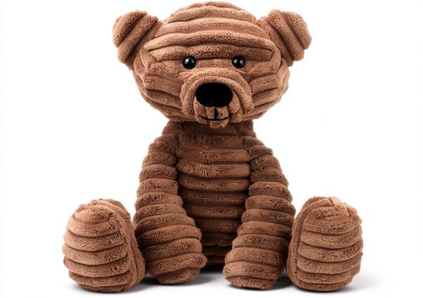 Apricot Lamb Rauchgrauer Corduroy Bear Plüschtiere für Kinder, weiche niedliche Kuscheltier für Baby Mädchen und Jungen, Flauschige Rauchgrauer Corduroy Bear Grau 23cm-0