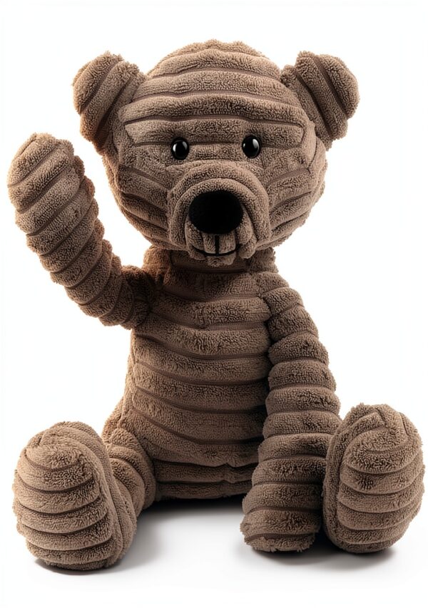 Apricot Lamb Rauchgrauer Corduroy Bear Plüschtiere für Kinder, weiche niedliche Kuscheltier für Baby Mädchen und Jungen, Flauschige Rauchgrauer Corduroy Bear Grau 23cm-1