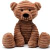 Apricot Lamb Rauchgrauer Corduroy Bear Plüschtiere für Kinder, weiche niedliche Kuscheltier für Baby Mädchen und Jungen, Flauschige Rauchgrauer Corduroy Bear Grau 23cm-5