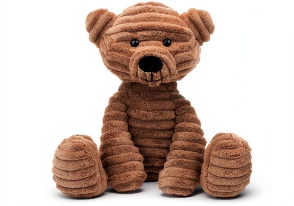 Apricot Lamb Rauchgrauer Corduroy Bear Plüschtiere für Kinder, weiche niedliche Kuscheltier für Baby Mädchen und Jungen, Flauschige Rauchgrauer Corduroy Bear Grau 23cm-5