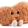 Apricot Lamb Erdnuss Essen Plüschtiere für Kinder, weiche niedliche Kuscheltier für Baby Mädchen und Jungen, Flauschige Erdnuss Essen Braun 17 cm-3