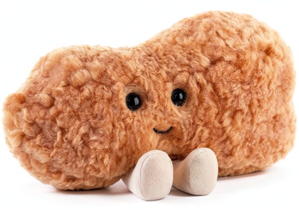 Apricot Lamb Erdnuss Essen Plüschtiere für Kinder, weiche niedliche Kuscheltier für Baby Mädchen und Jungen, Flauschige Erdnuss Essen Braun 17 cm-3