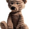 Apricot Lamb Rauchgrauer Corduroy Bear Plüschtiere für Kinder, weiche niedliche Kuscheltier für Baby Mädchen und Jungen, Flauschige Rauchgrauer Corduroy Bear Grau 23cm-2