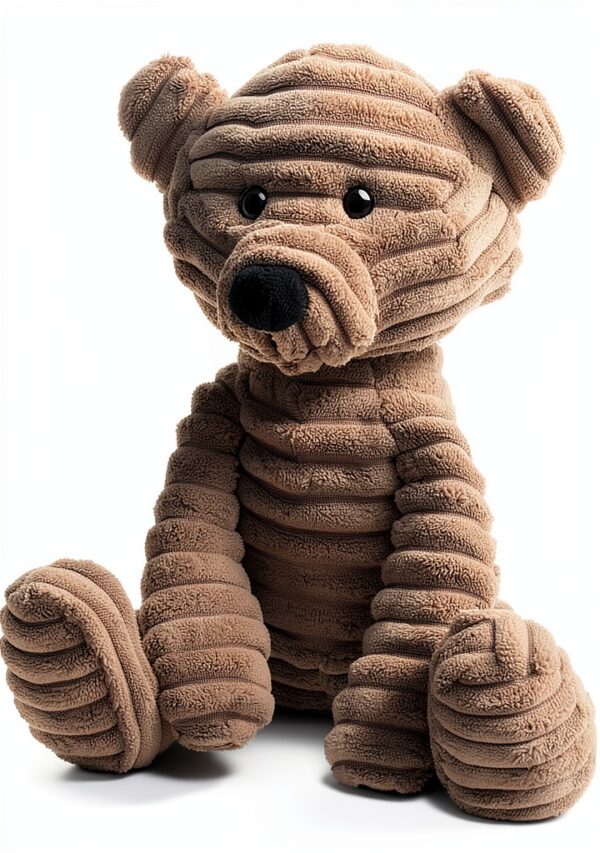 Apricot Lamb Rauchgrauer Corduroy Bear Plüschtiere für Kinder, weiche niedliche Kuscheltier für Baby Mädchen und Jungen, Flauschige Rauchgrauer Corduroy Bear Grau 23cm-2