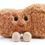 Apricot Lamb Erdnuss Essen Plüschtiere für Kinder, weiche niedliche Kuscheltier für Baby Mädchen und Jungen, Flauschige Erdnuss Essen Braun 17 cm-0