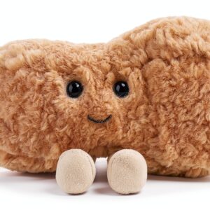 Apricot Lamb Erdnuss Essen Plüschtiere für Kinder, weiche niedliche Kuscheltier für Baby Mädchen und Jungen, Flauschige Erdnuss Essen Braun 17 cm-0