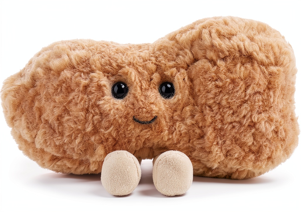 Installing Apricot Lamb Erdnuss Essen Plüschtiere für Kinder, weiche niedliche Kuscheltier für Baby Mädchen und Jungen, Flauschige Erdnuss Essen Braun 17 cm on a wooden desk