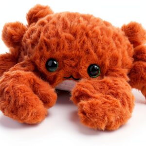 Apricot Lamb Krabbe Meerestiere Plüschtiere für Kinder, weiche niedliche Kuscheltier für Baby Mädchen und Jungen, Flauschige Krabbe Orange 22 cm-0