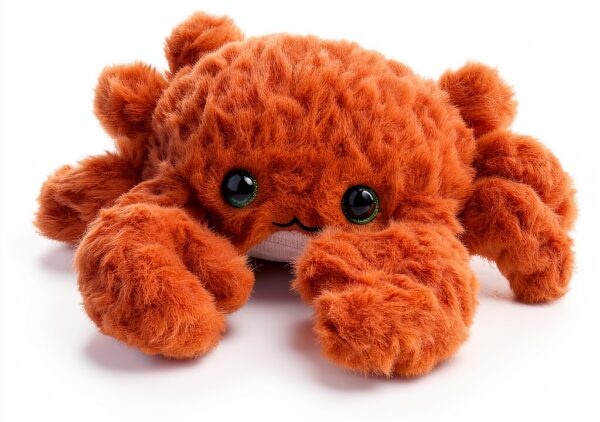 Apricot Lamb Krabbe Meerestiere Plüschtiere für Kinder, weiche niedliche Kuscheltier für Baby Mädchen und Jungen, Flauschige Krabbe Orange 22 cm-0