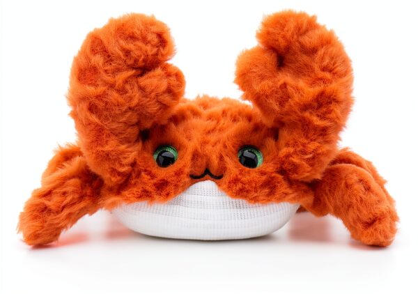 Apricot Lamb Krabbe Meerestiere Plüschtiere für Kinder, weiche niedliche Kuscheltier für Baby Mädchen und Jungen, Flauschige Krabbe Orange 22 cm-3