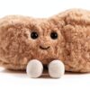 Apricot Lamb Erdnuss Essen Plüschtiere für Kinder, weiche niedliche Kuscheltier für Baby Mädchen und Jungen, Flauschige Erdnuss Essen Braun 17 cm-5