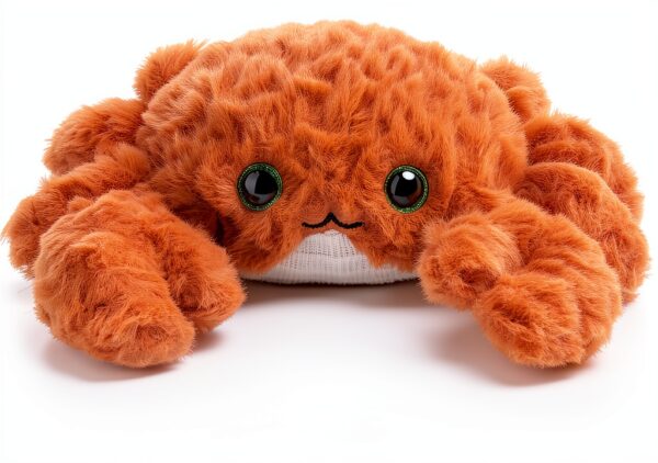 Apricot Lamb Krabbe Meerestiere Plüschtiere für Kinder, weiche niedliche Kuscheltier für Baby Mädchen und Jungen, Flauschige Krabbe Orange 22 cm-5