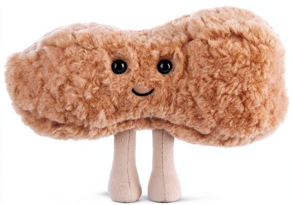 Apricot Lamb Erdnuss Essen Plüschtiere für Kinder, weiche niedliche Kuscheltier für Baby Mädchen und Jungen, Flauschige Erdnuss Essen Braun 17 cm-4