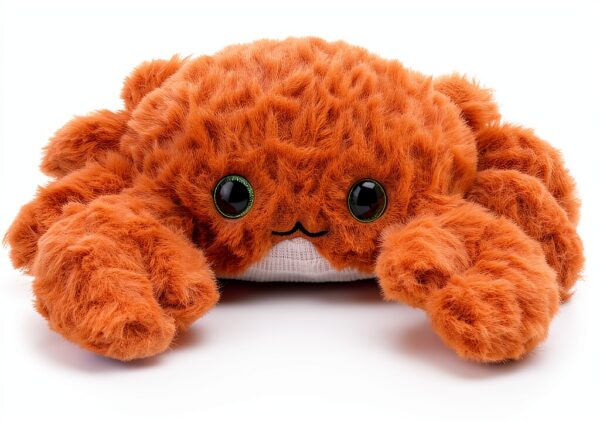 Apricot Lamb Krabbe Meerestiere Plüschtiere für Kinder, weiche niedliche Kuscheltier für Baby Mädchen und Jungen, Flauschige Krabbe Orange 22 cm-2