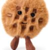 Apricot Lamb Köstliche Waffeln Essen Nachtisch Plüschtiere für Kinder, weiche niedliche Kuscheltier für Baby Mädchen und Jungen, Flauschige Köstliche Waffeln Braun 9 cm-0