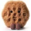 Apricot Lamb Köstliche Waffeln Essen Nachtisch Plüschtiere für Kinder, weiche niedliche Kuscheltier für Baby Mädchen und Jungen, Flauschige Köstliche Waffeln Braun 9 cm-1