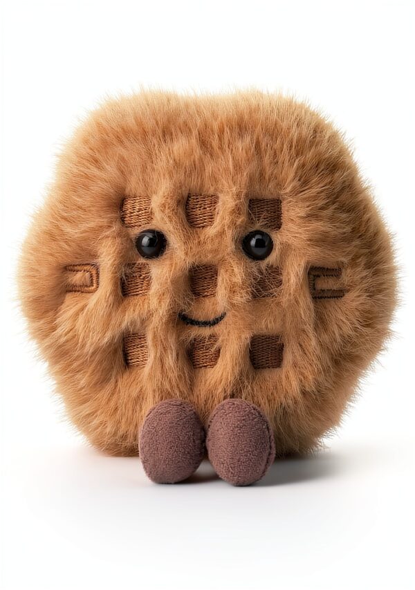 Apricot Lamb Köstliche Waffeln Essen Nachtisch Plüschtiere für Kinder, weiche niedliche Kuscheltier für Baby Mädchen und Jungen, Flauschige Köstliche Waffeln Braun 9 cm-1