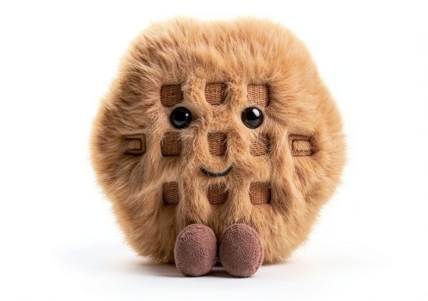 Apricot Lamb Köstliche Waffeln Essen Nachtisch Plüschtiere für Kinder, weiche niedliche Kuscheltier für Baby Mädchen und Jungen, Flauschige Köstliche Waffeln Braun 9 cm-5