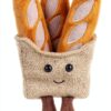 Apricot Lamb Köstliches Baguette Essen Plüschtiere für Kinder, weiche niedliche Kuscheltier für Baby Mädchen und Jungen, Flauschige Köstliches Brot Braun 15cm-2