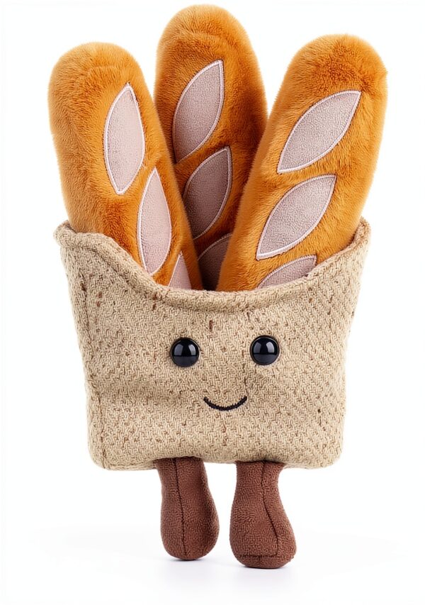 Apricot Lamb Köstliches Baguette Essen Plüschtiere für Kinder, weiche niedliche Kuscheltier für Baby Mädchen und Jungen, Flauschige Köstliches Brot Braun 15cm-2