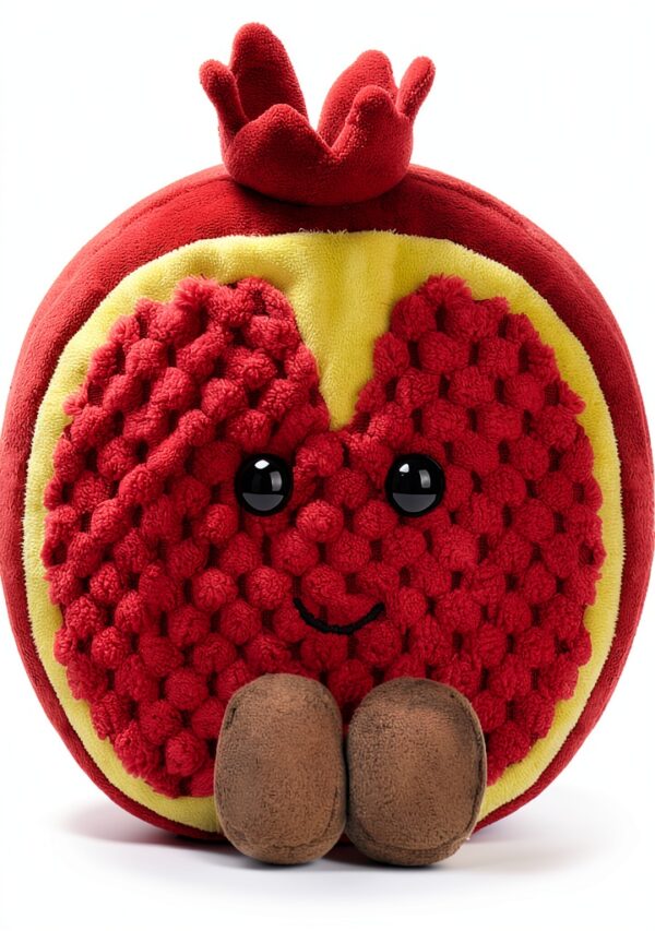 Apricot Lamb frische Granatapfel Plüschtiere für Kinder, weiche niedliche Kuscheltier für Baby Mädchen und Jungen, Flauschige Obst Granatapfel Rot 12 cm-2