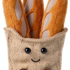 Apricot Lamb Köstliches Baguette Essen Plüschtiere für Kinder, weiche niedliche Kuscheltier für Baby Mädchen und Jungen, Flauschige Köstliches Brot Braun 15cm-0