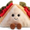 Apricot Lamb Sandwich Lebensmittel Essen Plüschtiere für Kinder, weiche niedliche Kuscheltier für Baby Mädchen und Jungen, Flauschige Sandwich Mehrfarbig 11 cm-3