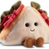 Apricot Lamb Sandwich Lebensmittel Essen Plüschtiere für Kinder, weiche niedliche Kuscheltier für Baby Mädchen und Jungen, Flauschige Sandwich Mehrfarbig 11 cm-0