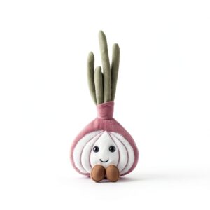 Apricot Lamb Köstliche Zwiebel Plüschtiere für Kinder, weiche niedliche Kuscheltier für Baby Mädchen und Jungen, flauschige Gemüse Zwiebel Lila 24 cm-0