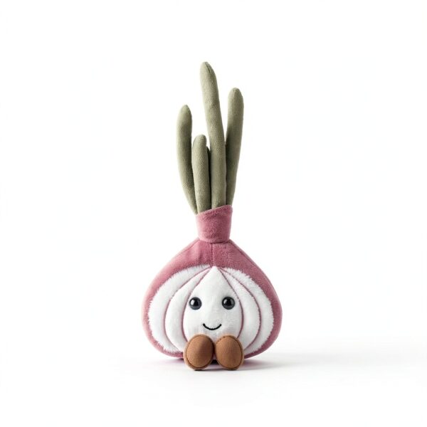 Apricot Lamb Köstliche Zwiebel Plüschtiere für Kinder, weiche niedliche Kuscheltier für Baby Mädchen und Jungen, flauschige Gemüse Zwiebel Lila 24 cm-0