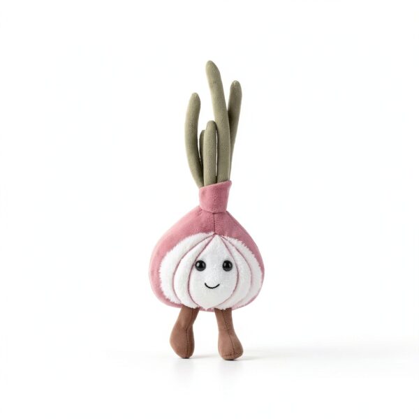 Apricot Lamb Köstliche Zwiebel Plüschtiere für Kinder, weiche niedliche Kuscheltier für Baby Mädchen und Jungen, flauschige Gemüse Zwiebel Lila 24 cm-2