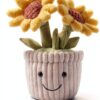 Apricot Lamb Sonnenblume Pflanzen Blume Plüschtiere für Kinder, weiche niedliche Kuscheltier für Baby Mädchen und Jungen, Flauschige Sonnenblume Gelb 23 cm-5