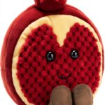 Apricot Lamb frische Granatapfel Plüschtiere für Kinder, weiche niedliche Kuscheltier für Baby Mädchen und Jungen, Flauschige Obst Granatapfel Rot 12 cm-0