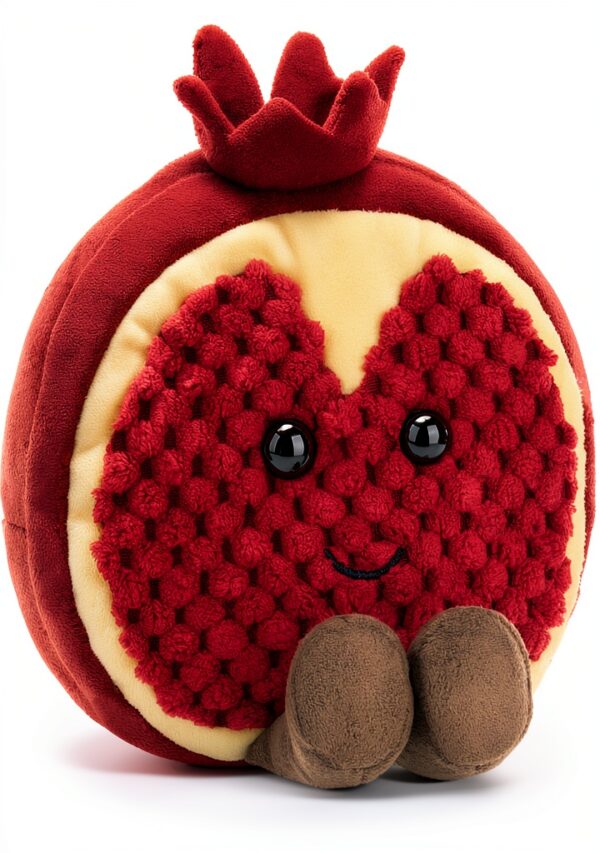 Apricot Lamb frische Granatapfel Plüschtiere für Kinder, weiche niedliche Kuscheltier für Baby Mädchen und Jungen, Flauschige Obst Granatapfel Rot 12 cm-0