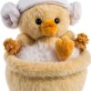 Apricot Lamb Bade Ente Plüschtiere für Kinder, weiche niedliche Kuscheltier für Baby Mädchen und Jungen, Flauschige Bade Ente Gelb 15cm-1
