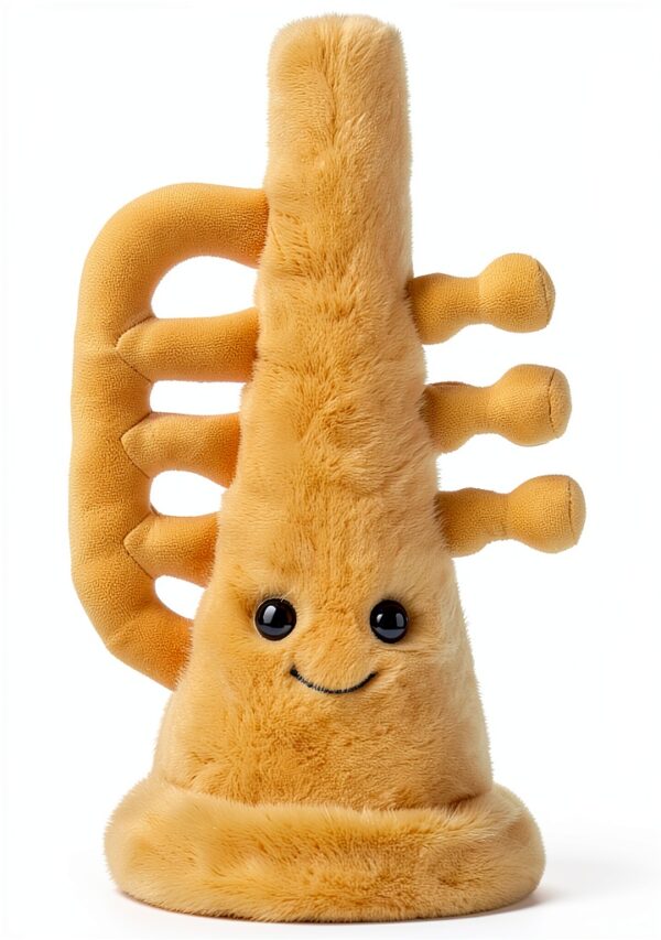 Apricot Lamb Trompete Musikinstrumente Plüschtiere für Kinder, weiche niedliche Kuscheltier für Baby Mädchen und Jungen, Flauschige Trompete Gelb 21 cm-0