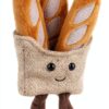 Apricot Lamb Köstliches Baguette Essen Plüschtiere für Kinder, weiche niedliche Kuscheltier für Baby Mädchen und Jungen, Flauschige Köstliches Brot Braun 15cm-3