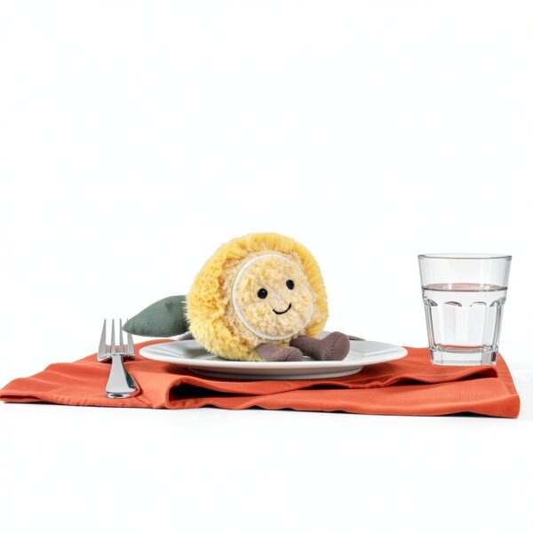 Apricot Lamb unschuldige Zitrone Obst Plüschtiere für Kinder, weiche niedliche Kuscheltier für Baby Mädchen und Jungen, Flauschige unschuldige Zitrone Gelb 8 cm-1