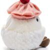 Apricot Lamb Himbeere Mochi Essen Nachtisch Plüschtiere für Kinder, weiche niedliche Kuscheltier für Baby Mädchen und Jungen, Flauschige Himbeere Mochi Rot 11cm-3