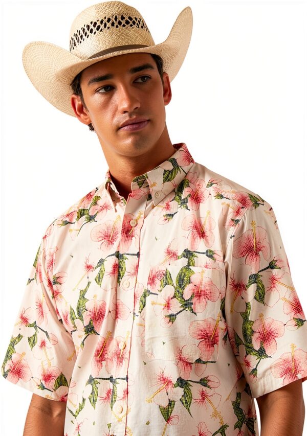 ARIAT Herren Theodore Hemd Apricot Blush, Klassischer Button-Down mit-1