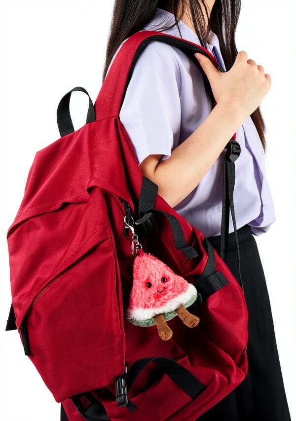 Apricot Lamb Wassermelone Obst Netter Schlüsselanhänger, weich gefüllte Plüsch Schlüsselanhänger Spielzeug für Kinderrucksack, Geldbörse, 9 cm-2