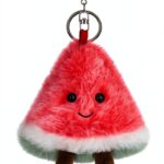 Apricot Lamb Wassermelone Obst Netter Schlüsselanhänger, weich gefüllte Plüsch Schlüsselanhänger Spielzeug für Kinderrucksack, Geldbörse, 9 cm-0